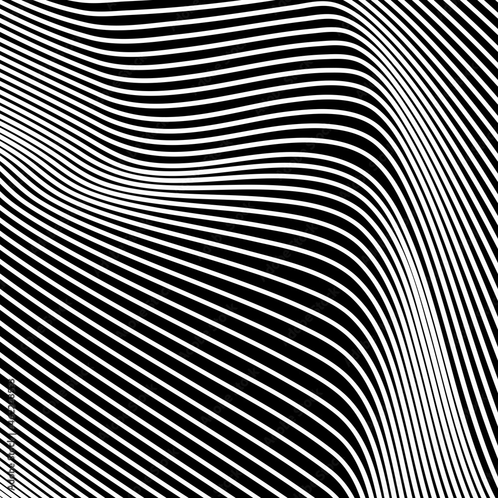 Optical illusion. Wavy lines.