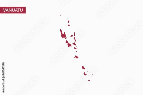 Vanuatu red map detailed vector.