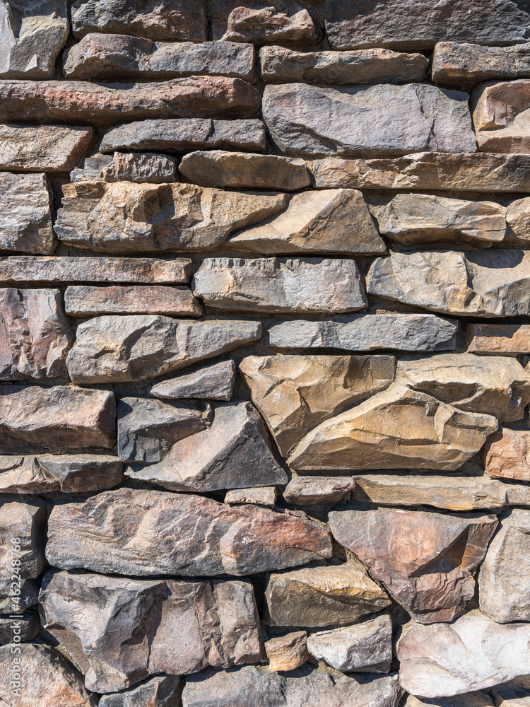 Fitted Drystack Stone Wall - Triangular Accents Fitted Drystack Stone Wall - Triangular Accents