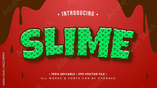 Slime Retro Cartoon 3d Text Style Effect. Editable illustrator text style.