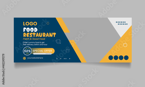 creative food Facebook cover design template 