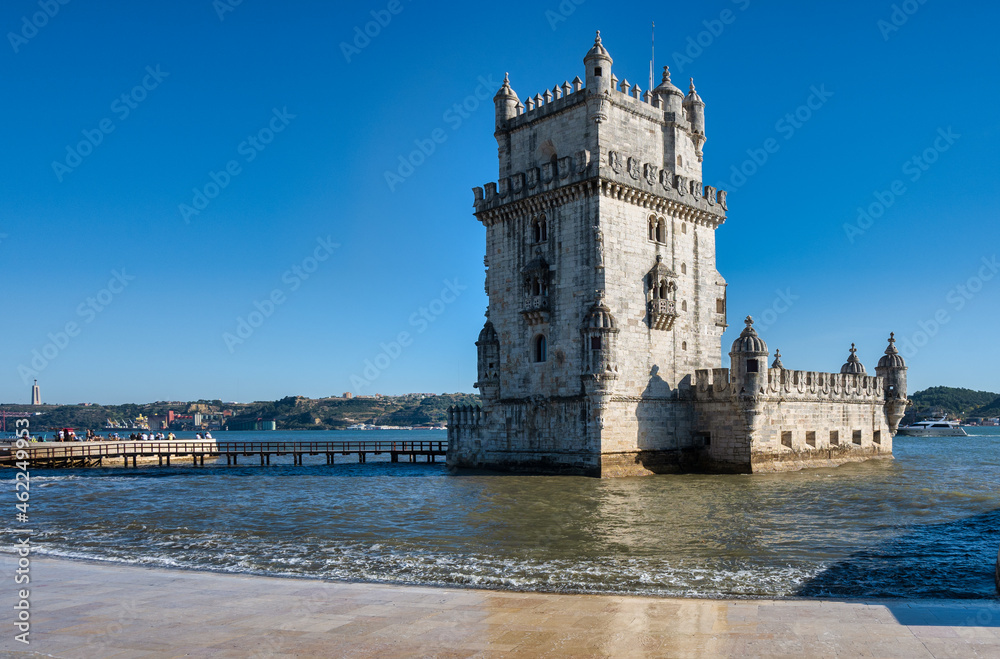 view of Belem tower in Lisbon