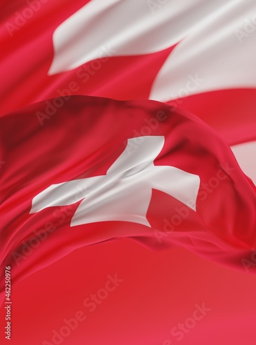 Abstract Switzerland Flag 3D Rendering (3D Artwork)