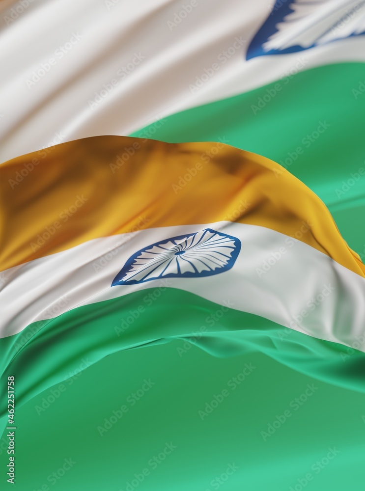 Abstract India Flag 3D Rendering (3D Artwork)