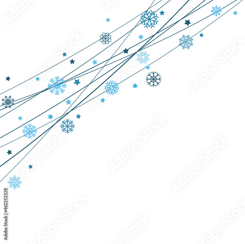 snow flakes on strings background for christmas time