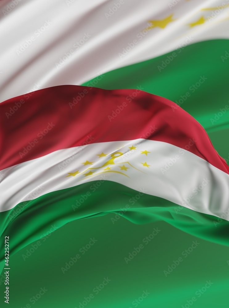 Abstract Tajikistan Flag 3D Rendering (3D Artwork)