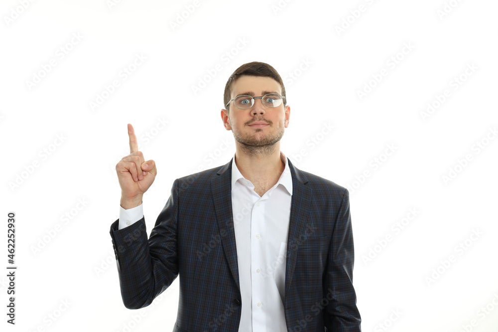 Businessman with idea isolated on white background Businessman with idea isolated on white background