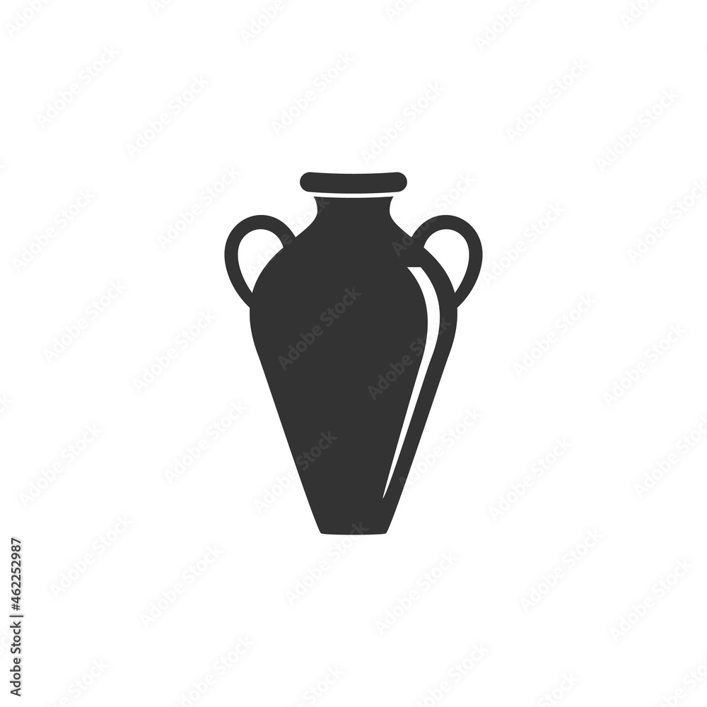 Ancient amphora isolated vector illustration. Antique Greece vase design element