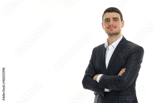 Businessman in classical suit isolated on white background