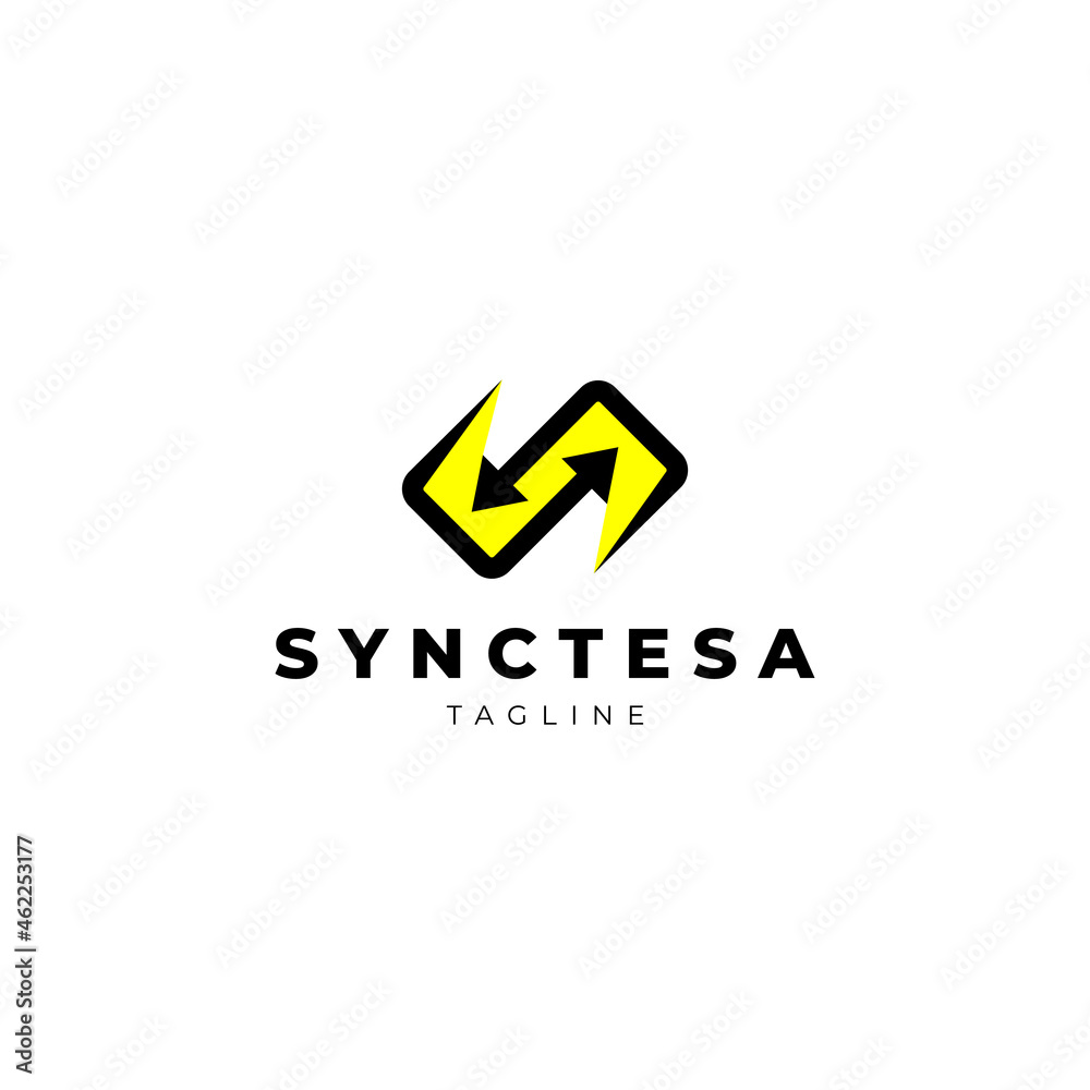 Simple Sync Connection S Arrow Logo Design Template Simple Sync Connection S Arrow Logo Design Template