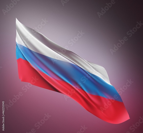 Abstract Russia Flag 3D Rendering  3D Artwork 