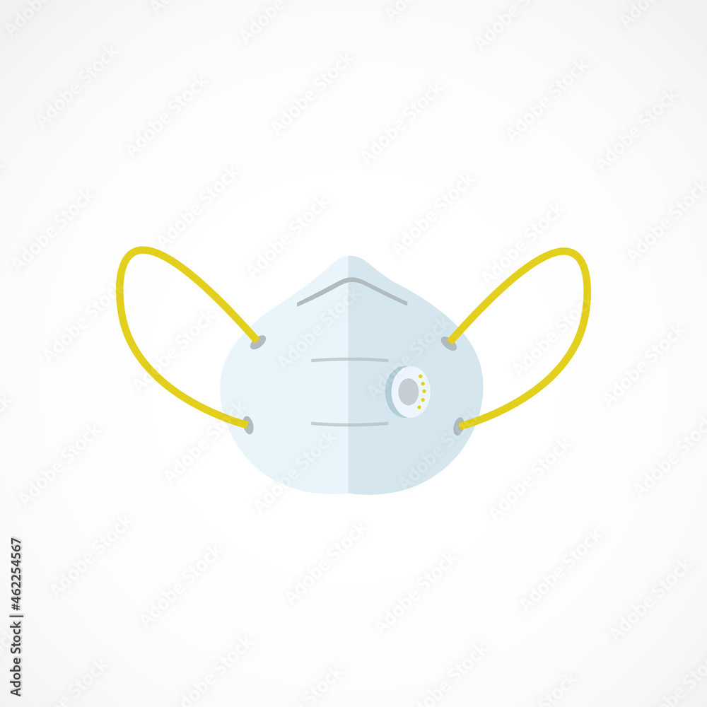 medical mask isolated illustration. medical mask flat icon on white background. medical mask clipart.