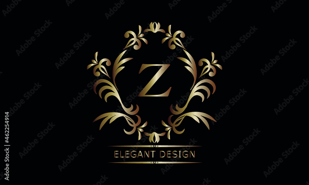 Vintage bronze logo with the letter Z. Exquisite monogram, business sign, identity for a hotel, restaurant, jewelry.