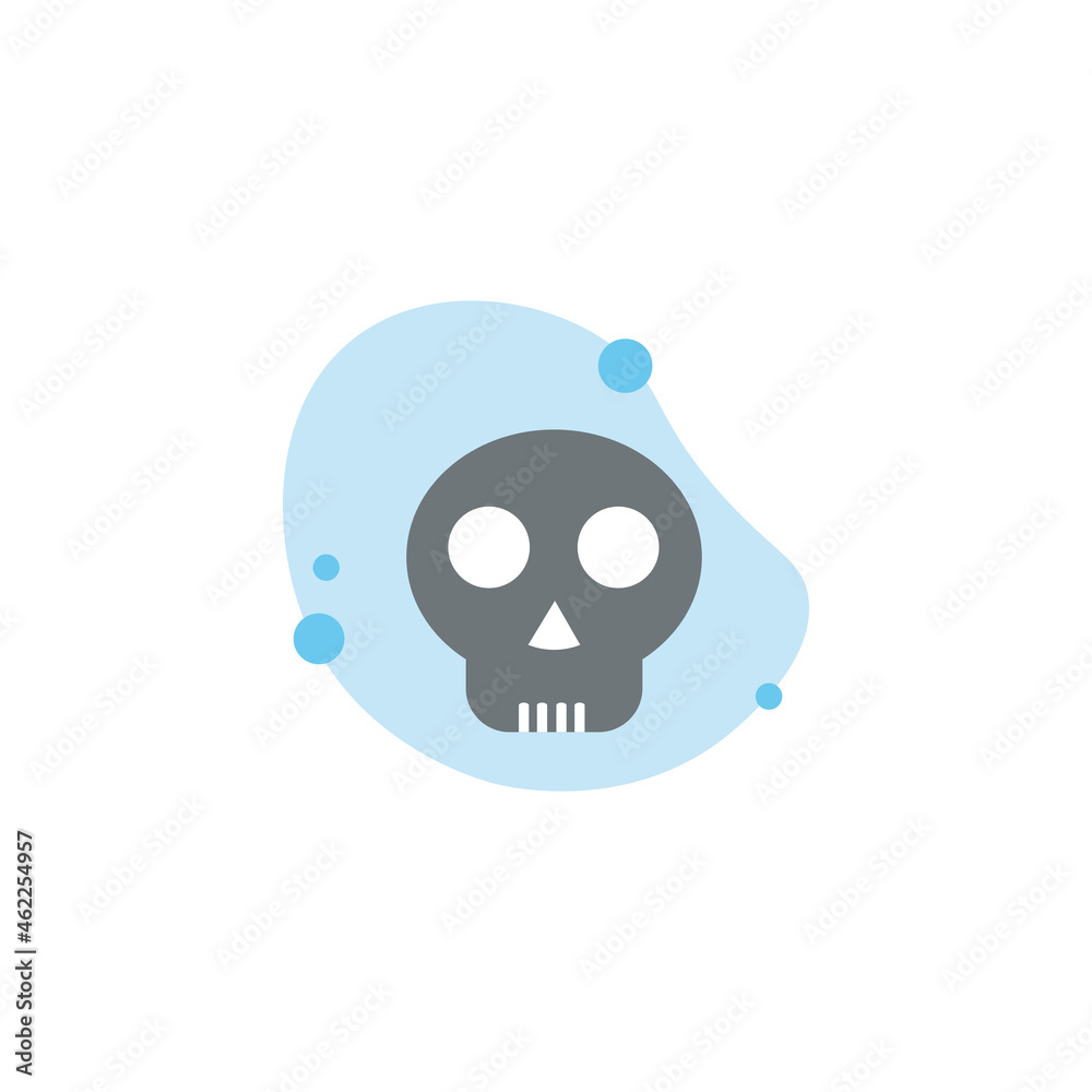 skull isolated illustration. skull flat icon on white background. skull clipart.