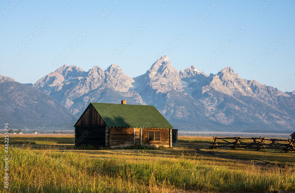 Obraz premium John Moulton barn and homestead, Grand Teton National Park, Wyoming, USA