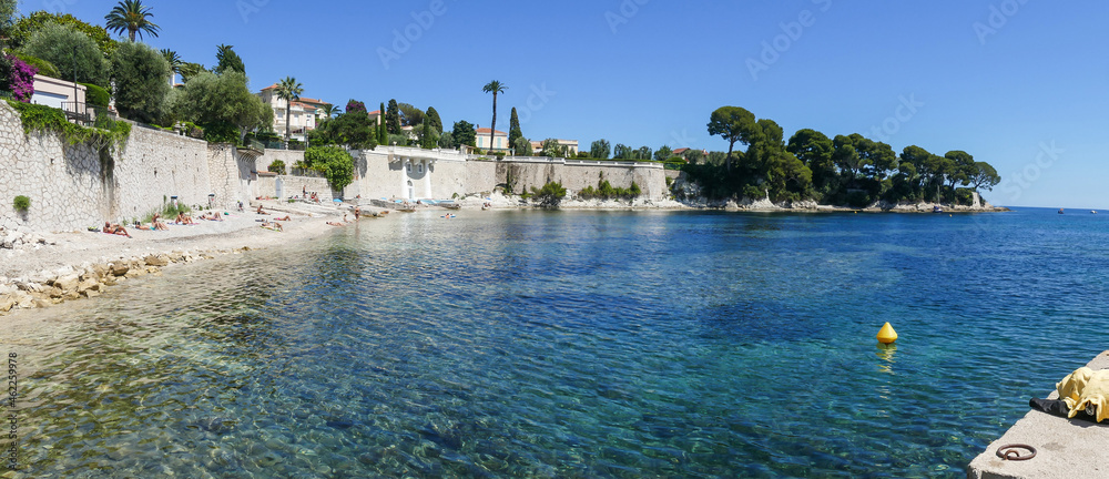 the beautiful Fosses Beach in Saint Jean Cap Ferrat with tropical colored water