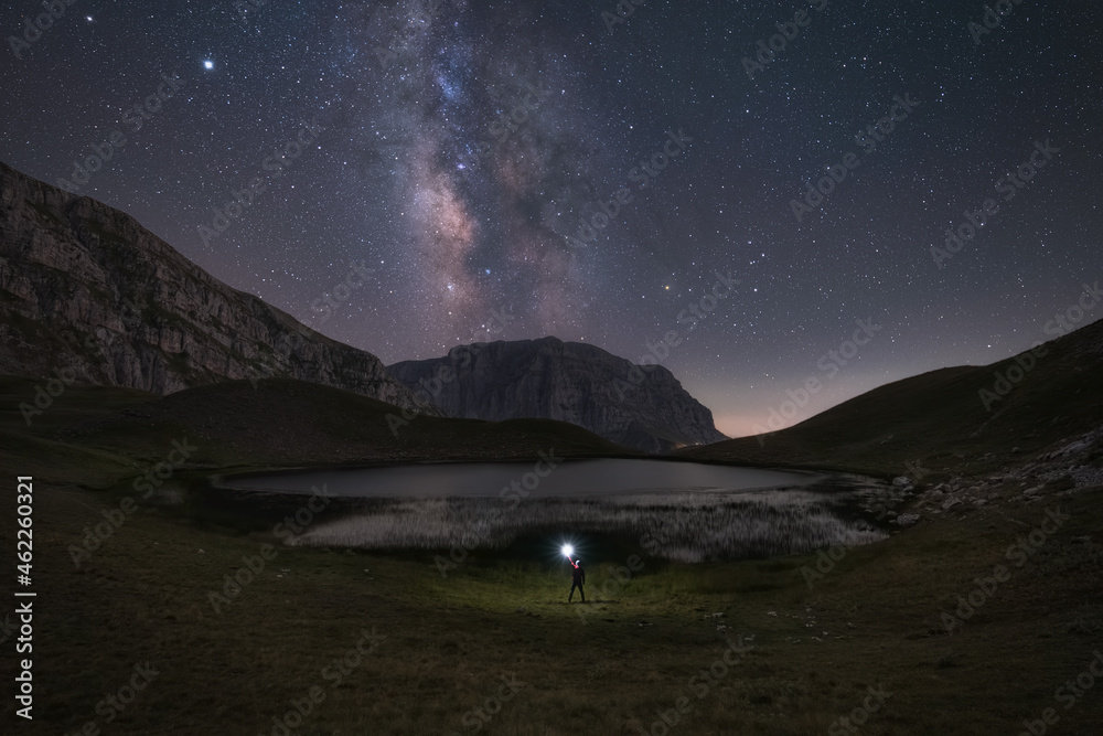 Selfie under Milky Way in Dragon lake