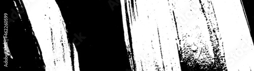Black and white grunge background. Smears of black paint on white. The abstract backdrop is monochrome. Psychedelic Image