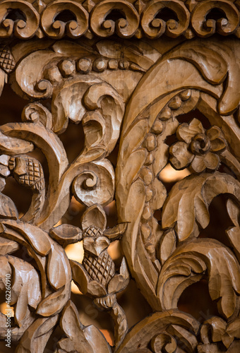 Ornamental wood carving at the Cormaia monastery - Romania 10.Oct.2021