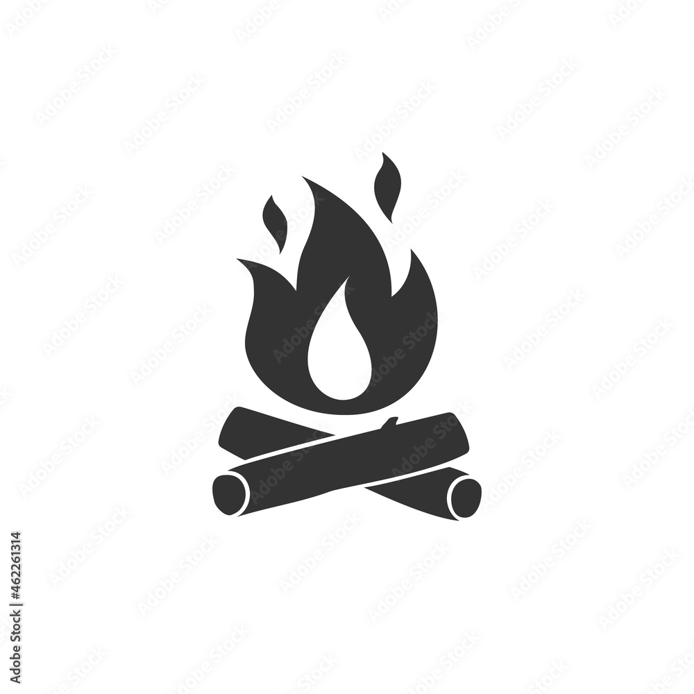 Bonfire icon isolated on white background. Bonfire vector logo. Flat design style. Modern vector pictogram for web graphics - stock vector Bonfire icon isolated on white background. Bonfire vector logo. Flat design style. Modern vector pictogram for web graphics - stock vector