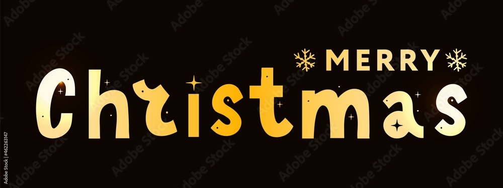 Banner Merry Christmas Holiday New Year Letter font Vector illustration