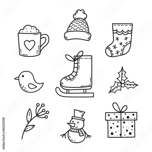 Cute winter doodle illustrations