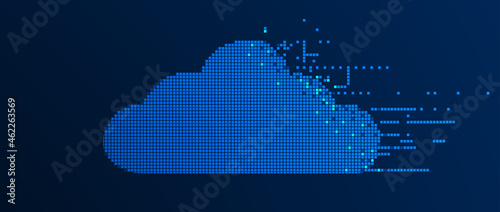 Cloud technology. Integrated digital web concept background