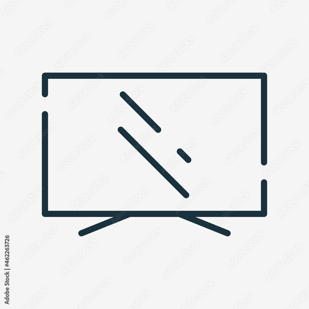 TV Line Icon. Lcd Display Screen Linear Icon. Editable stroke. Vector illustration TV Line Icon. Lcd Display Screen Linear Icon. Editable stroke. Vector illustration