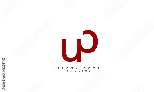 Alphabet letters Initials Monogram logo UP, PU, U and P