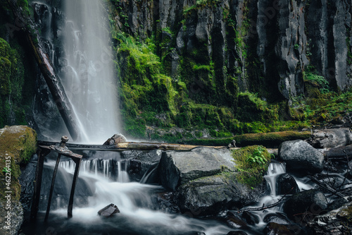 Dry Creek Falls, waterfall in the forest. Oregon, Sheridan state scenic corridor. photo