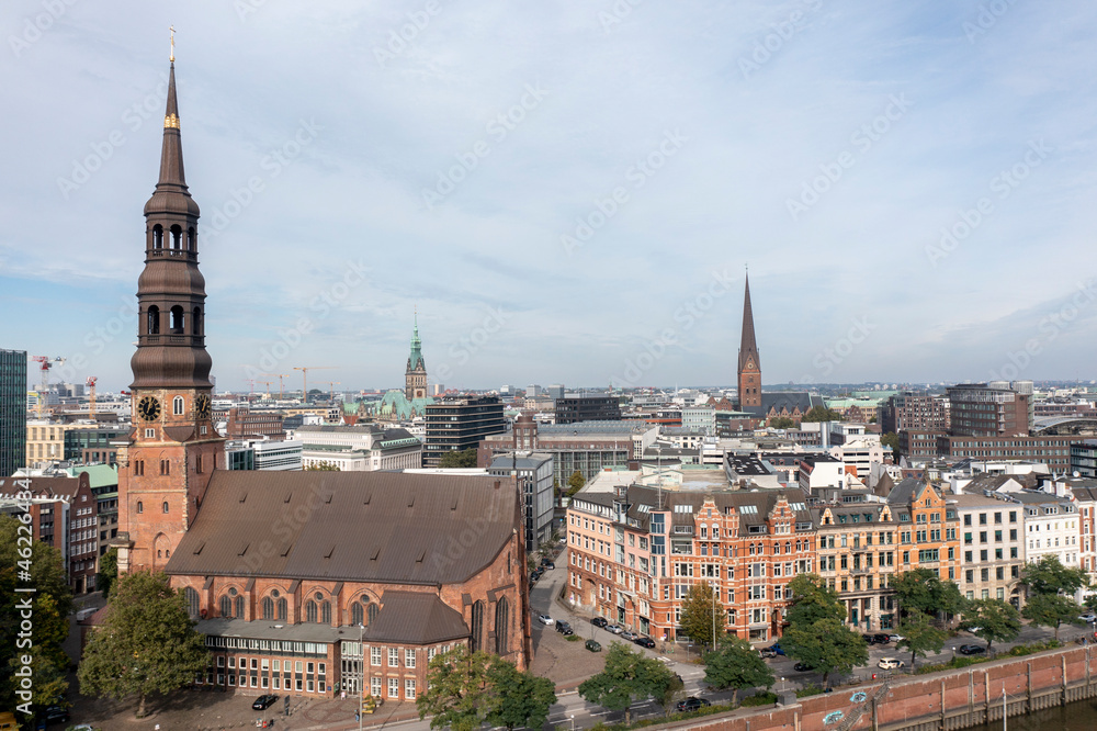 Hamburg, Germany, Panorama of the Harbour and the city