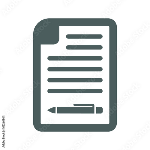 Document, form inquiry icon. Gray vector graphics.