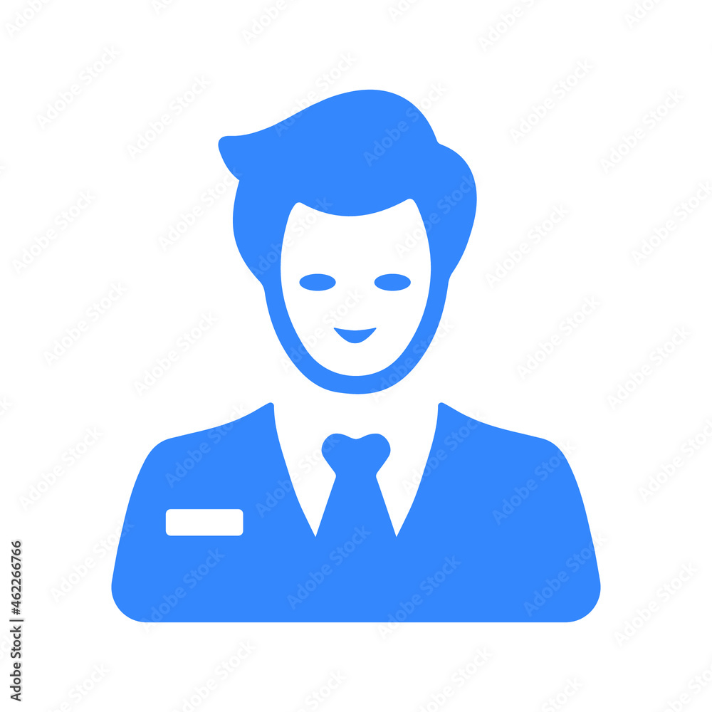 Businessman, consultant icon. Blue color design.