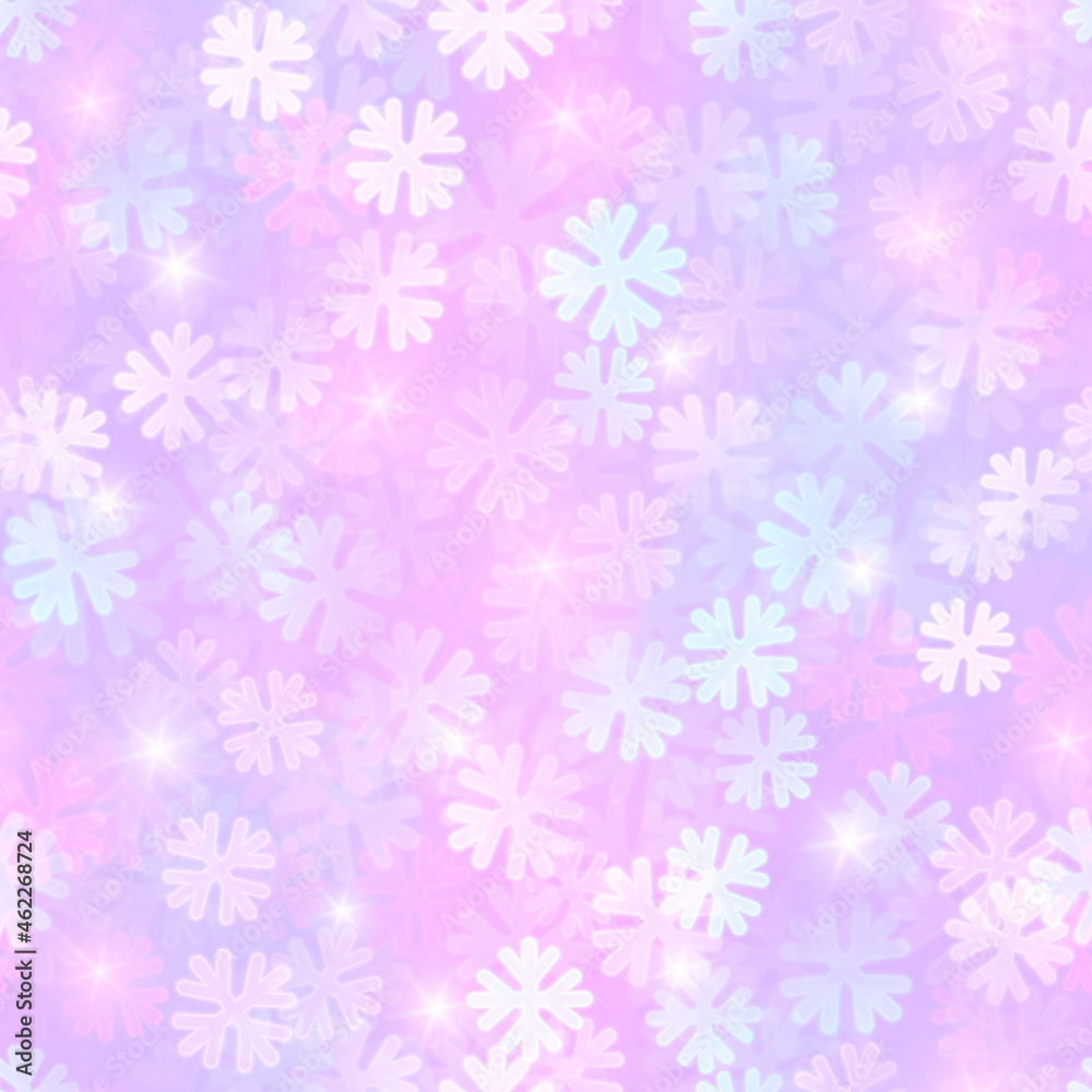 Romantic shiny pink pattern with snowflakes bokeh Romantic shiny pink pattern with snowflakes bokeh