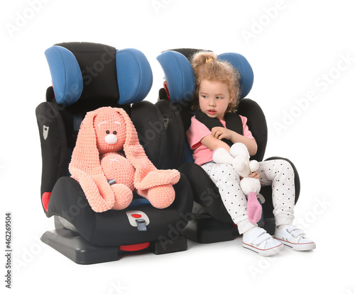 Cute little girl with toys ...