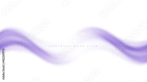 Blue transparent smoky stream of waves. Abstract design element.