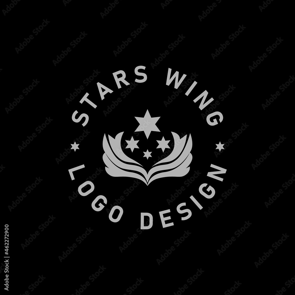 Stars wing logo design template