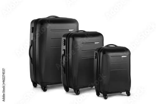 Black suitcase photo on white background