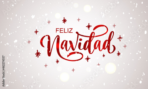 Hand sketched Feliz Navidad card. Happy Christmas english. Badge, icon typography. Lettering Feliz Navidad for Christmas, New Year greeting card, invitation template, banner, poster. Vector EPS10
