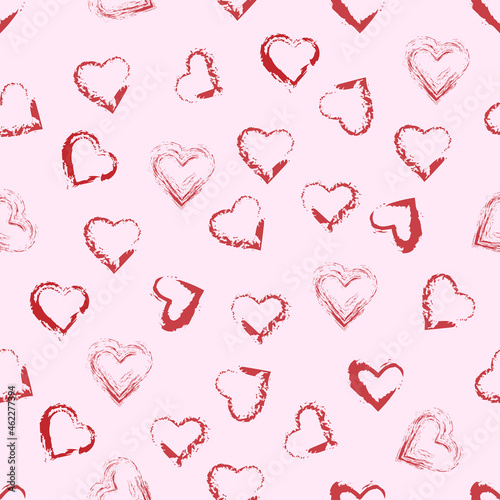 Obraz na płótnie Abstract seamless pattern of heart. Ink illustration w salonie