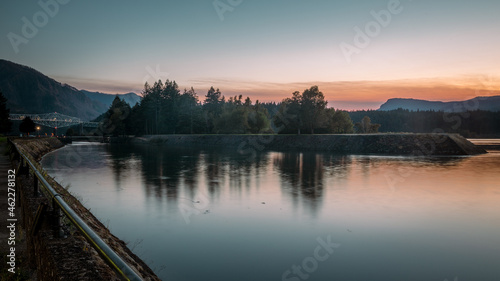 sunset over the columbia river, Cascade locks, Oregon