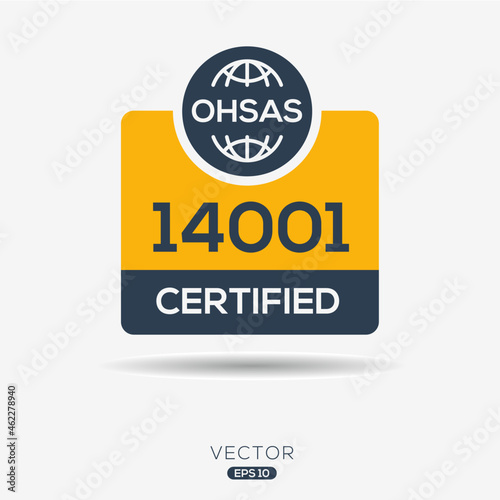 Creative (OHSAS 14001) occupational health and safety management system, vector illustration.