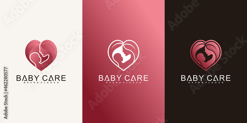 Set of creative baby care logo design templates Premium vektor