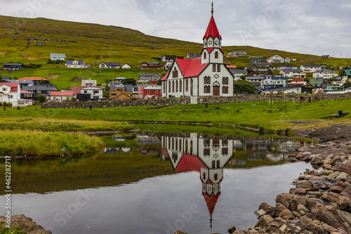 Faroe Islands-Vágar-Sandavágur-Sandavags kirkja photo