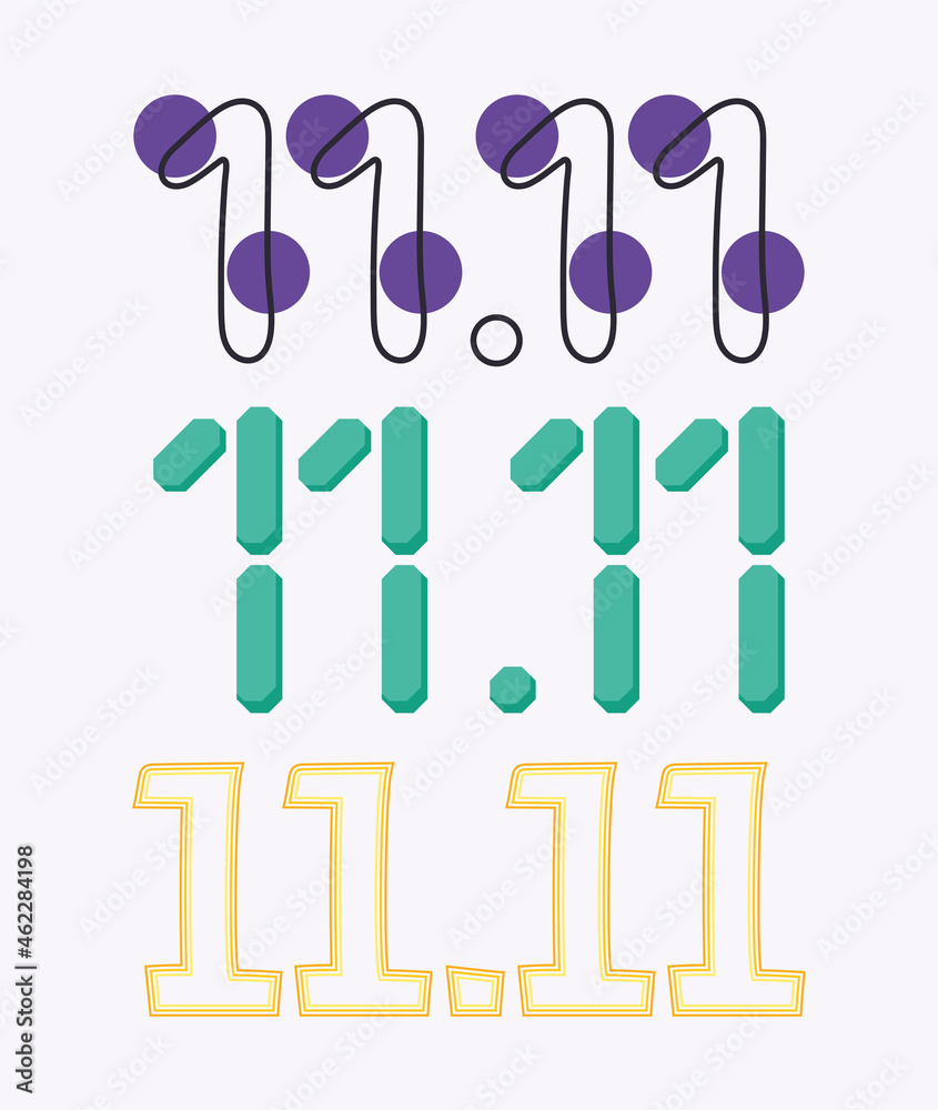 colored numbers eleven