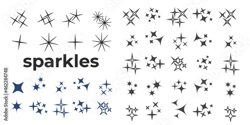 Sparkle lights stars set. Glowing light effect star. Sparkle lights vector