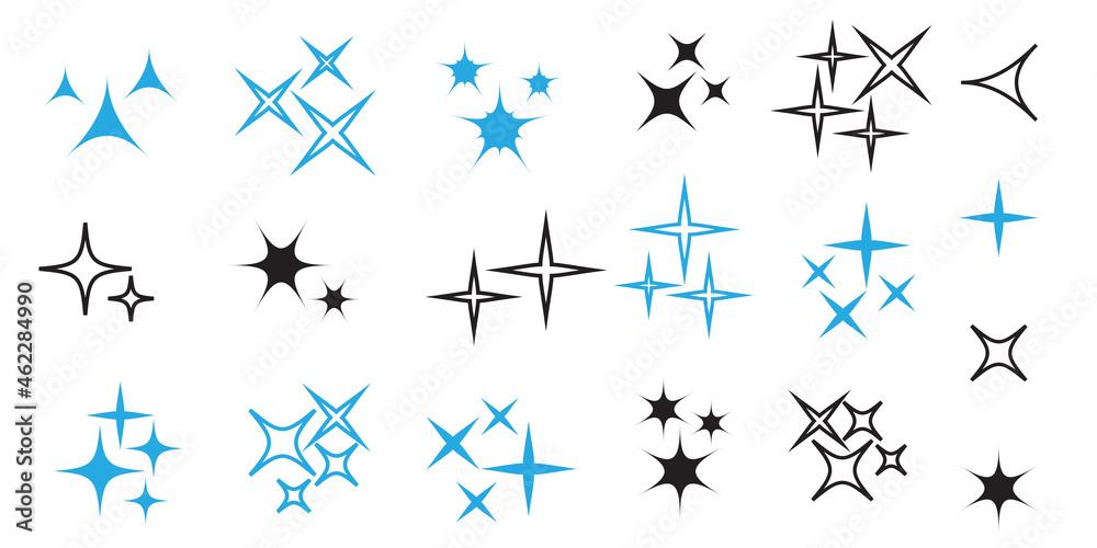 Vector sparkles icon set. Star element