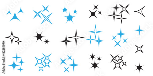Vector sparkles icon set. Star element