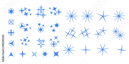 Sparkle lights stars set. Glowing light effect star. Sparkle lights vector