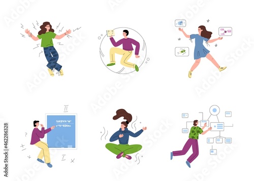 MBTI person types vector set, psychology concept